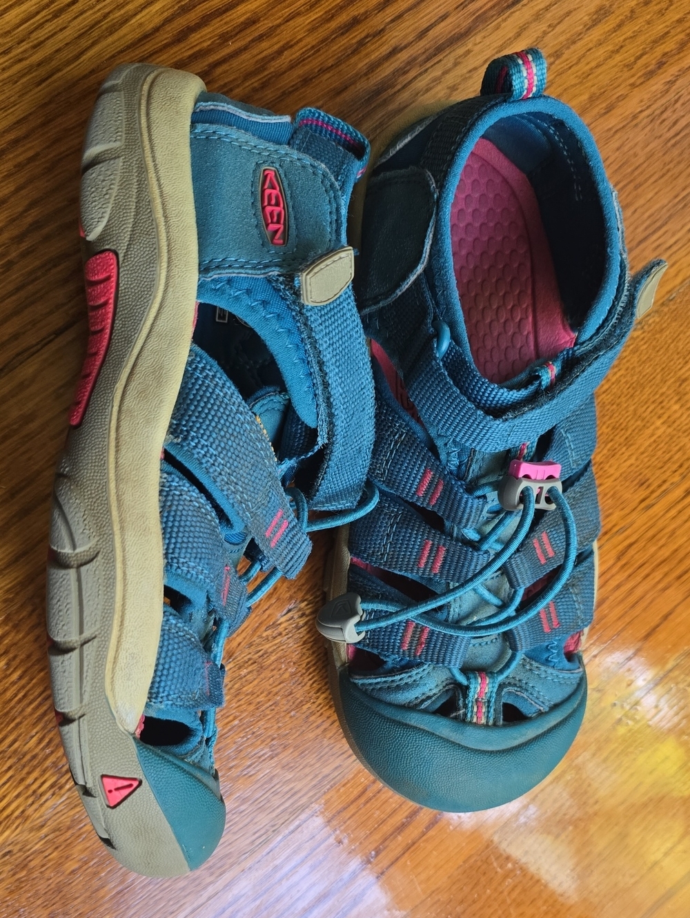 Keen Kids Teal and Pink Closed-Toe Hiking Sandals